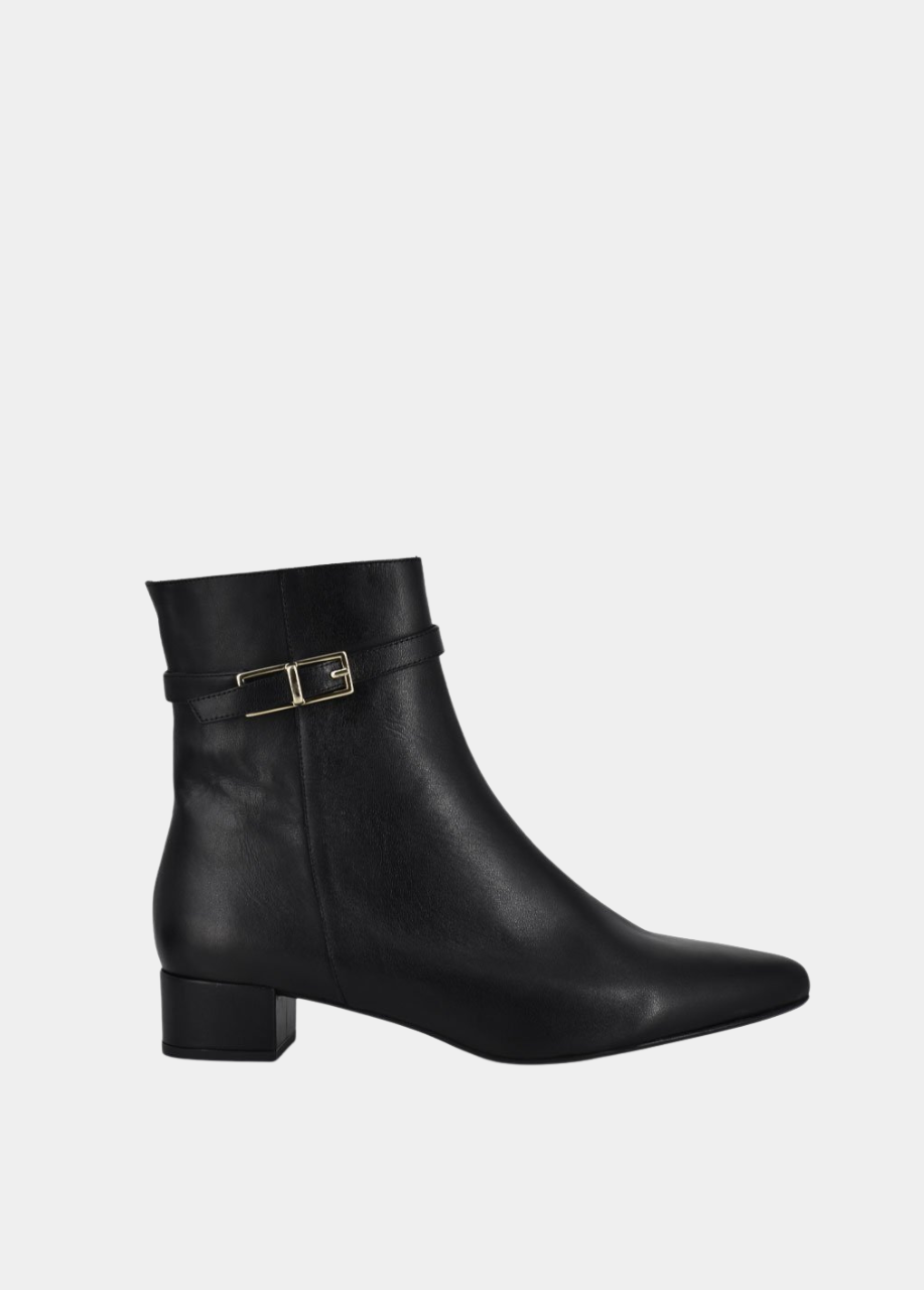 Dansi Classic Leather Ankle Boots - Black