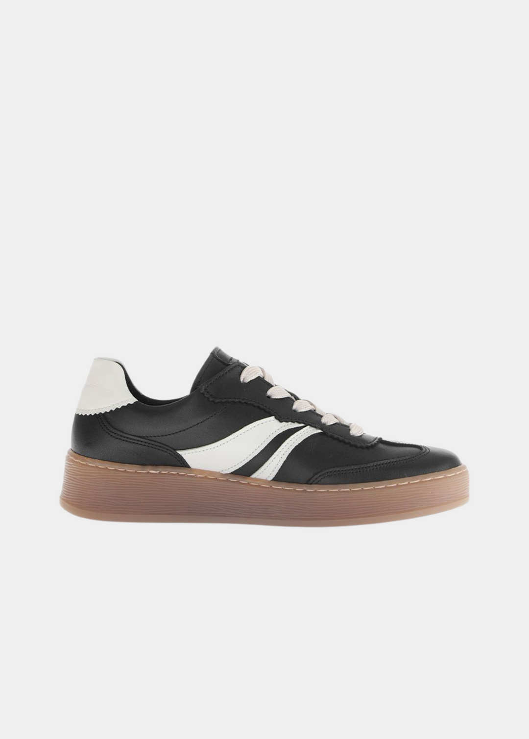 Gabor Trendy Leather Sneakers - Black/White