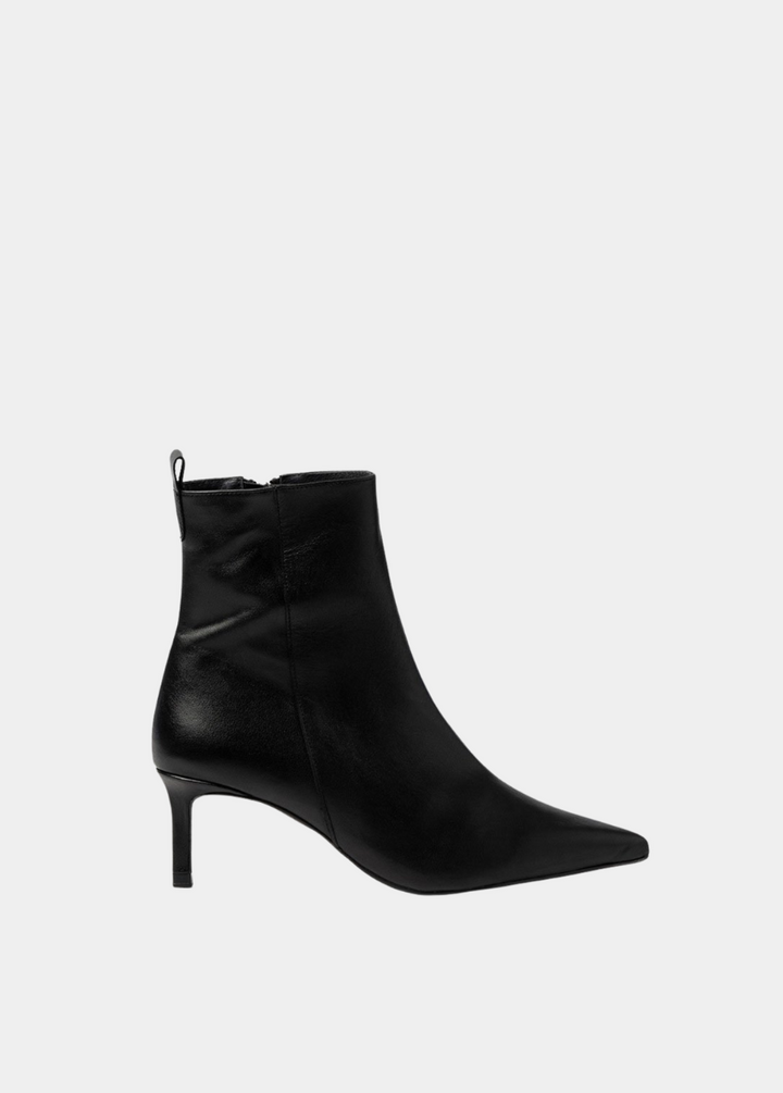 Dansi Versatile Leather Stiletto Ankle Boots - Black