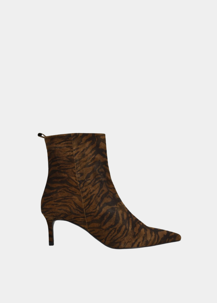 Dansi Striking Stiletto Ankle Boots - Brown Zebra