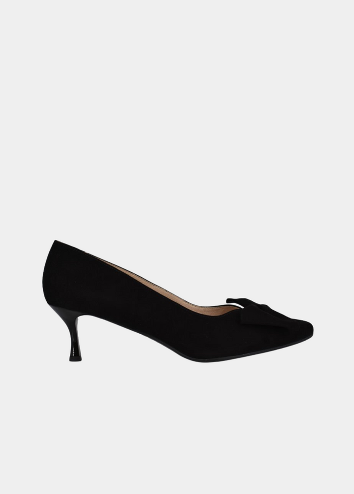 Bioeco Beautiful Suede Bow Heels - Black