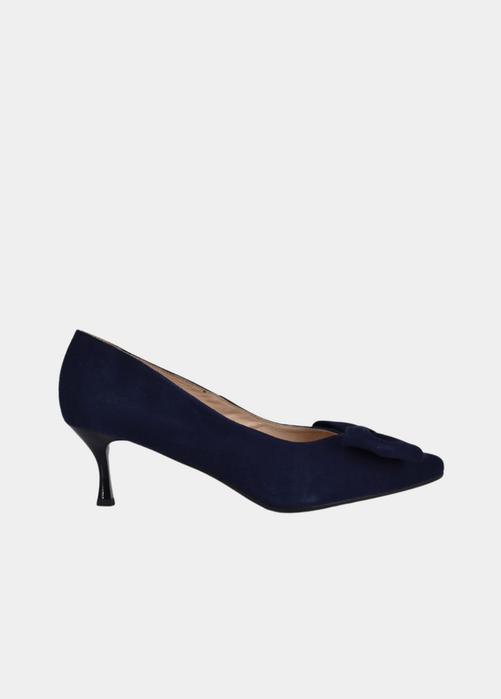 Bioeco Beautiful Suede Bow Heels - Navy