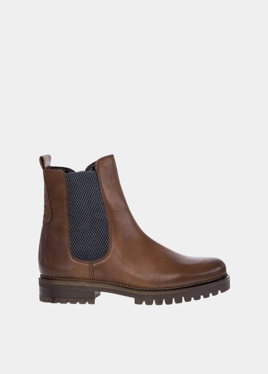 Gabor Wide Fit Leather Ankle Boots - Brown