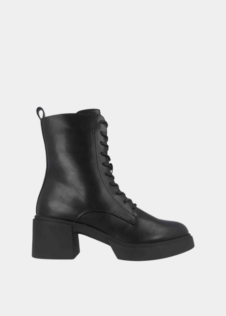 Trendy Platform Combat Boots - Black