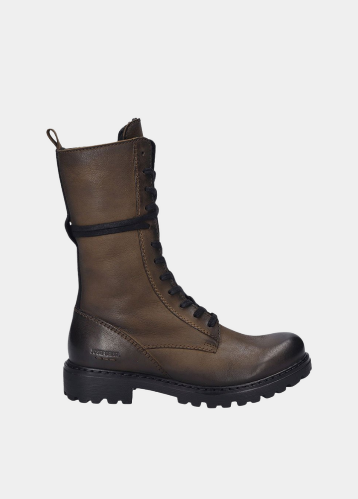 Josef Seibel Classic Cognac Lace-Up Combat Boot