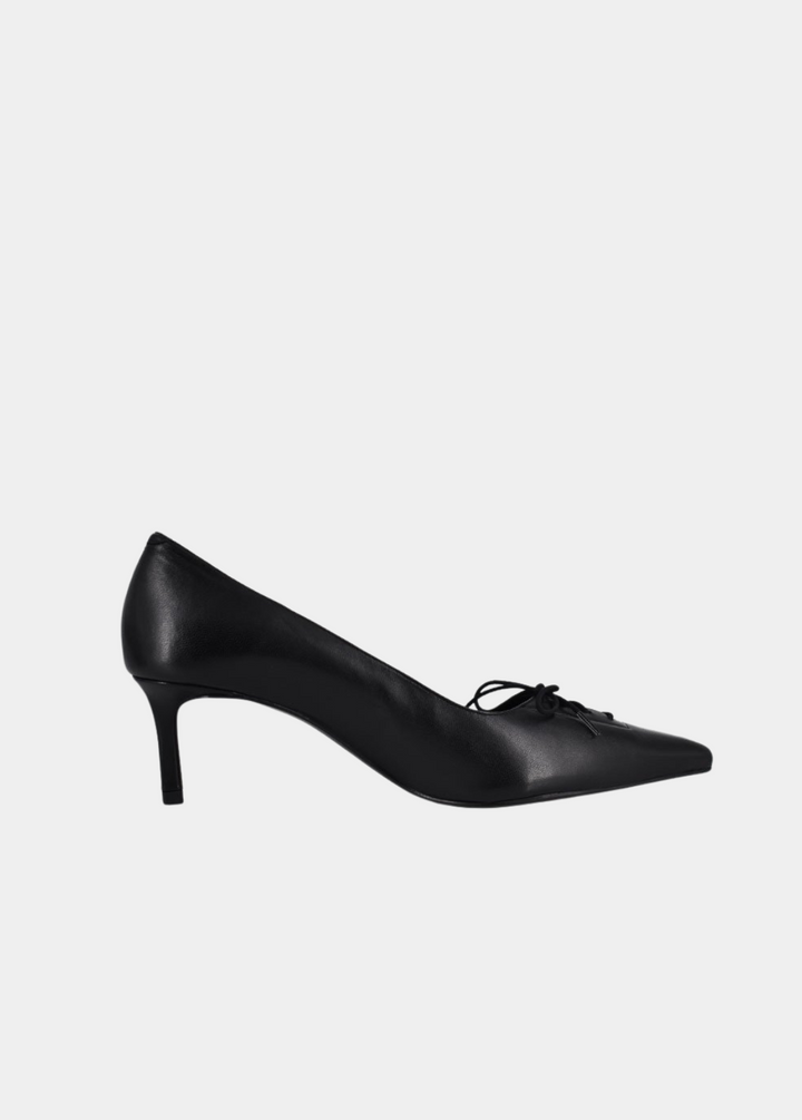 Dansi Stylish Leather Heels - Black
