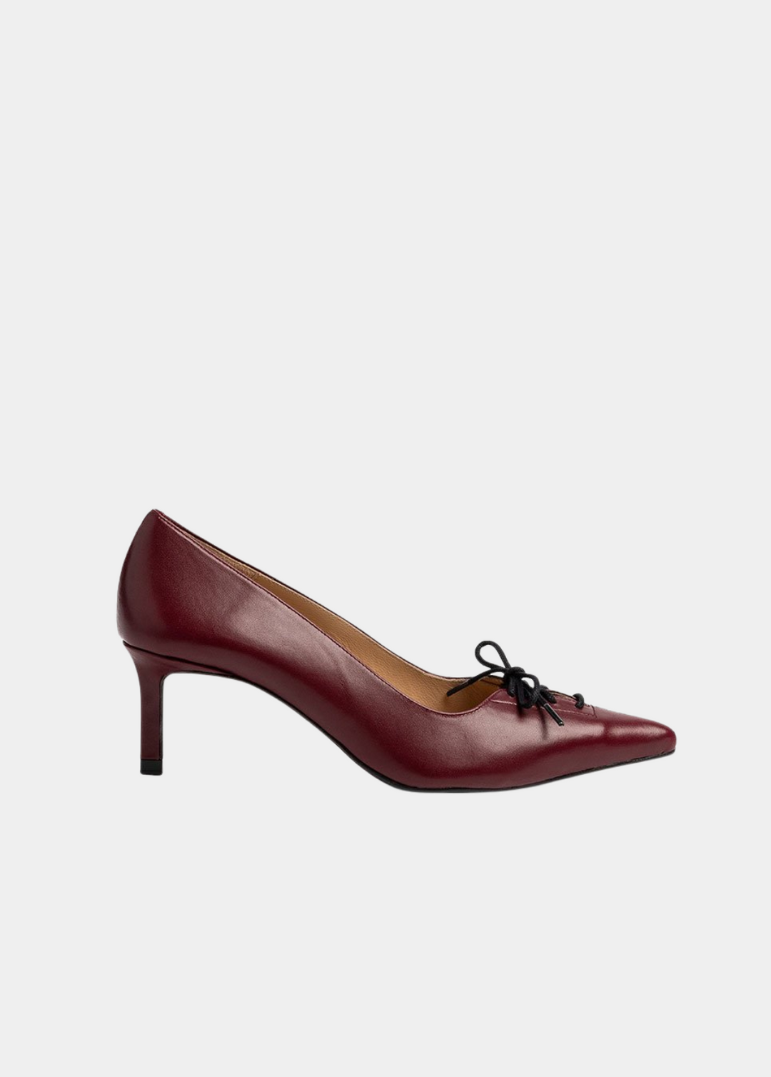 Dansi Stylish Leather Heels - Burgundy