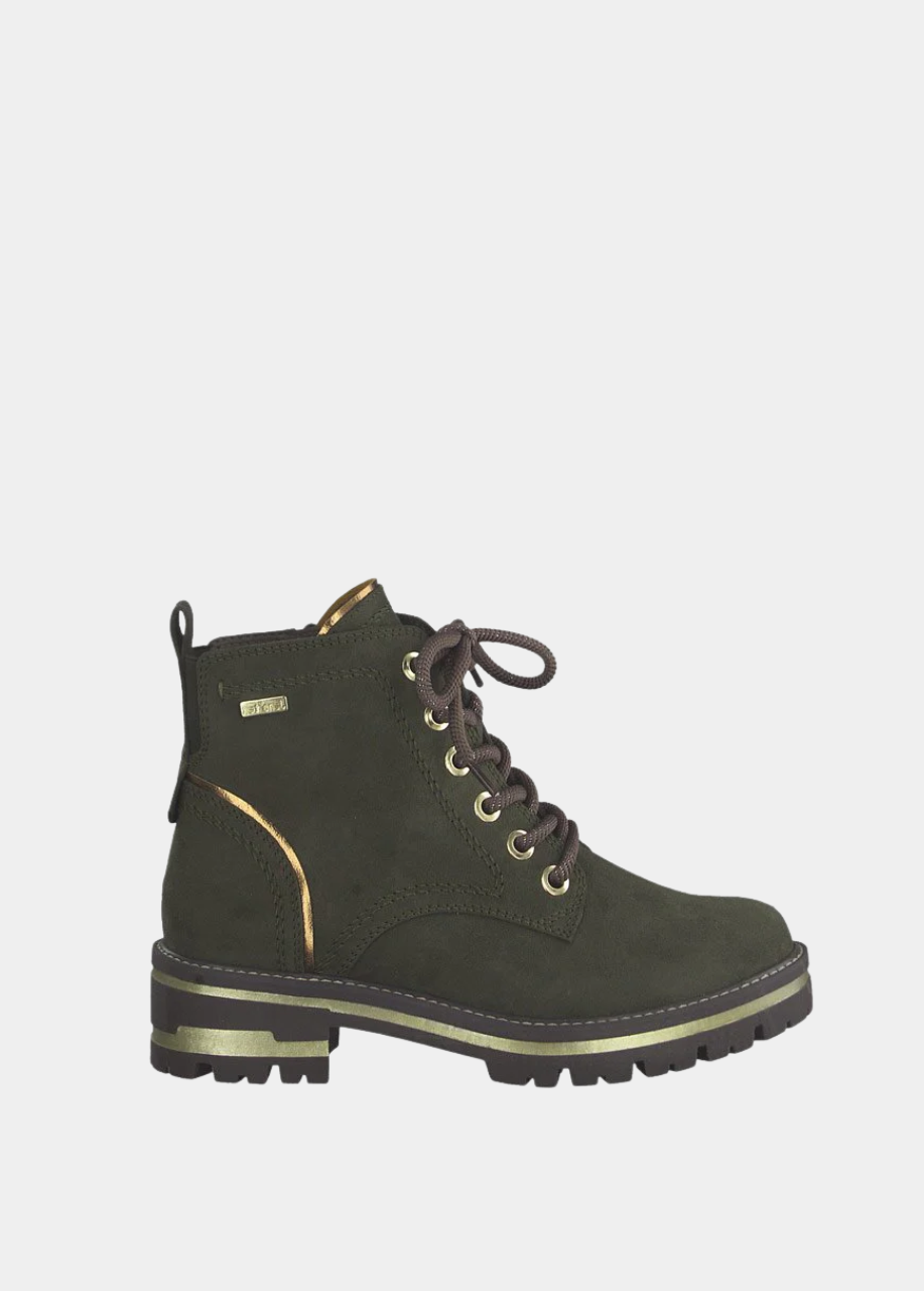 Jana Stylish Chunky Wide Fit Ankle Boots - Khaki