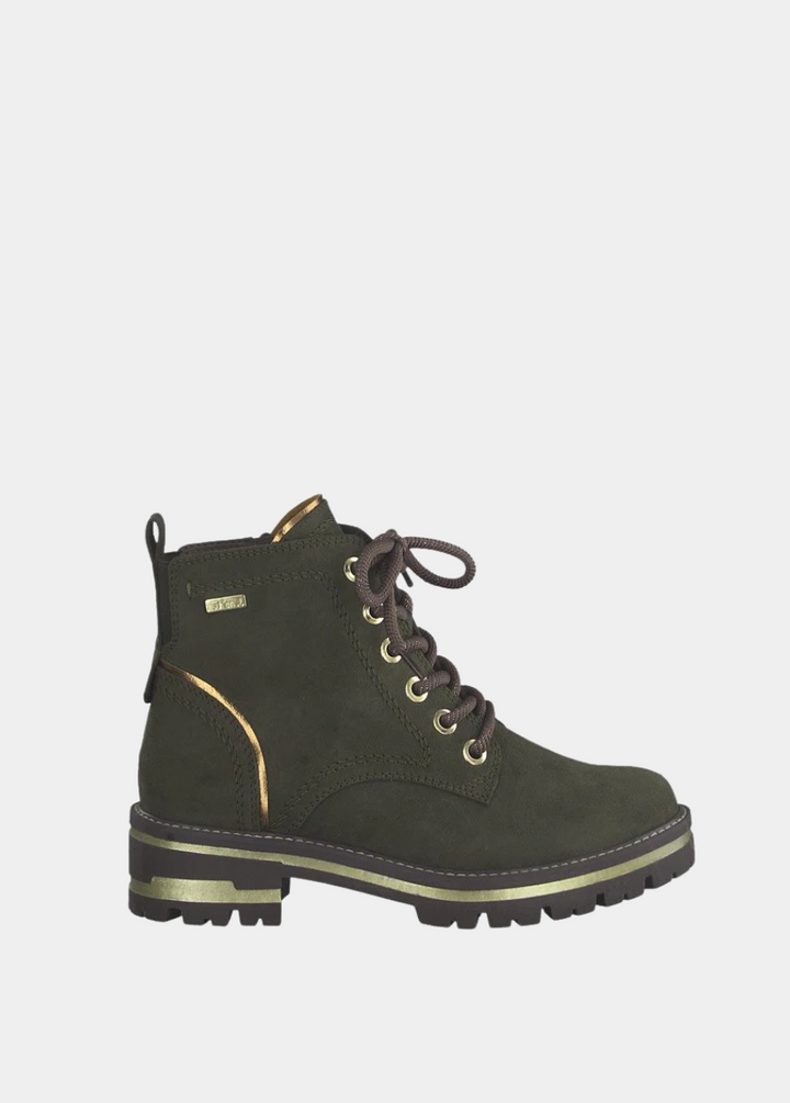 Jana Stylish Chunky Wide Fit Ankle Boots - Khaki