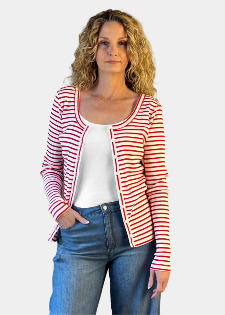 Zoey Ribbed Cardi Top