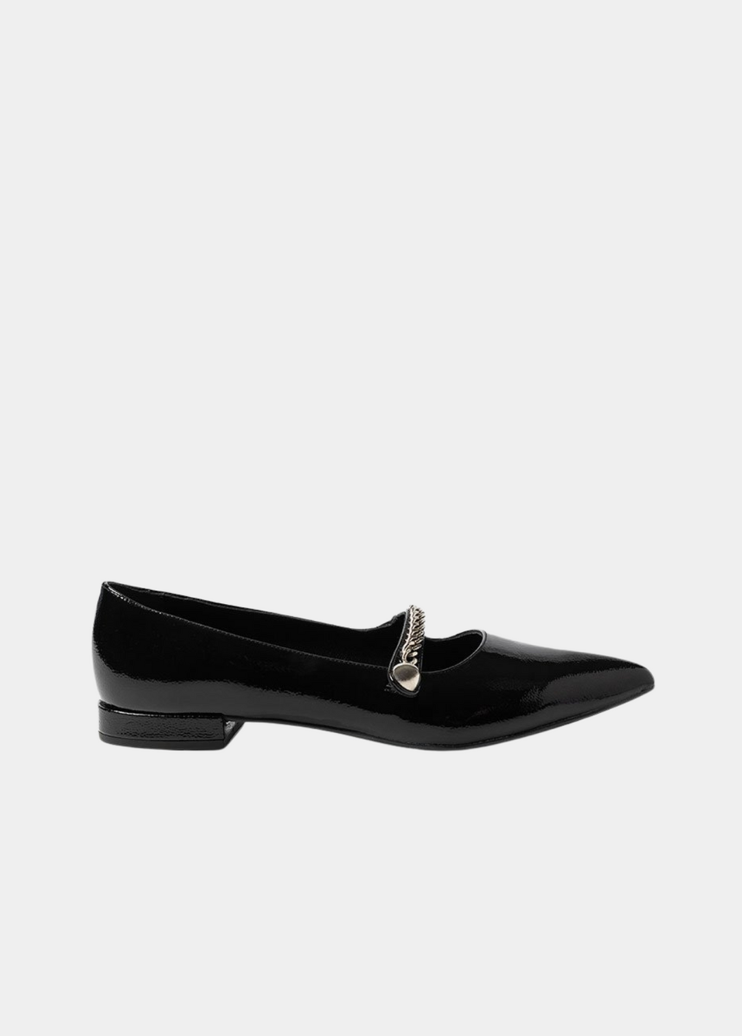 Dansi Sophisticated Patent Leather Flats - Black