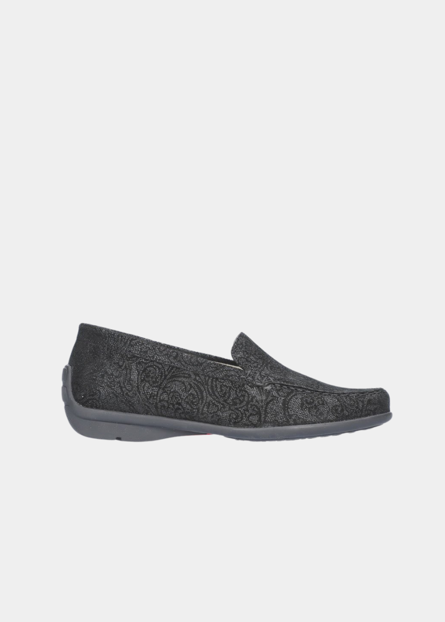 Waldlaufer Sophisticated Slip-Ons - Black Floral