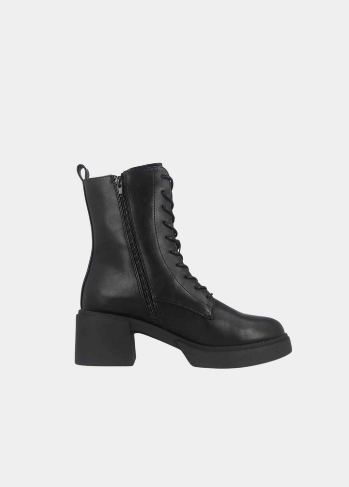 Trendy Platform Combat Boots - Black