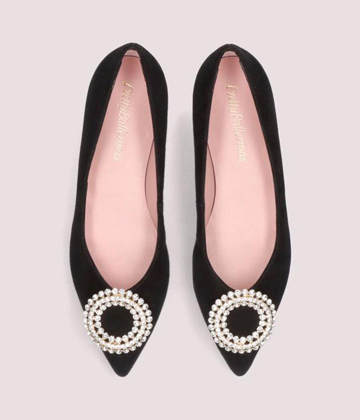 Pretty Ballerinas Plush Black Velvet Flats