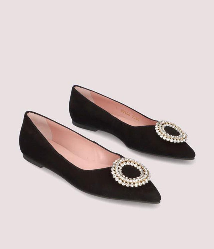 Pretty Ballerinas Plush Black Velvet Flats