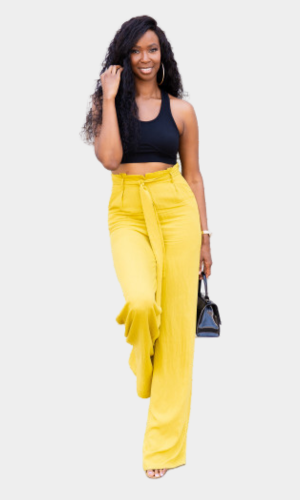 Harper Paperbag Pants - Mustard