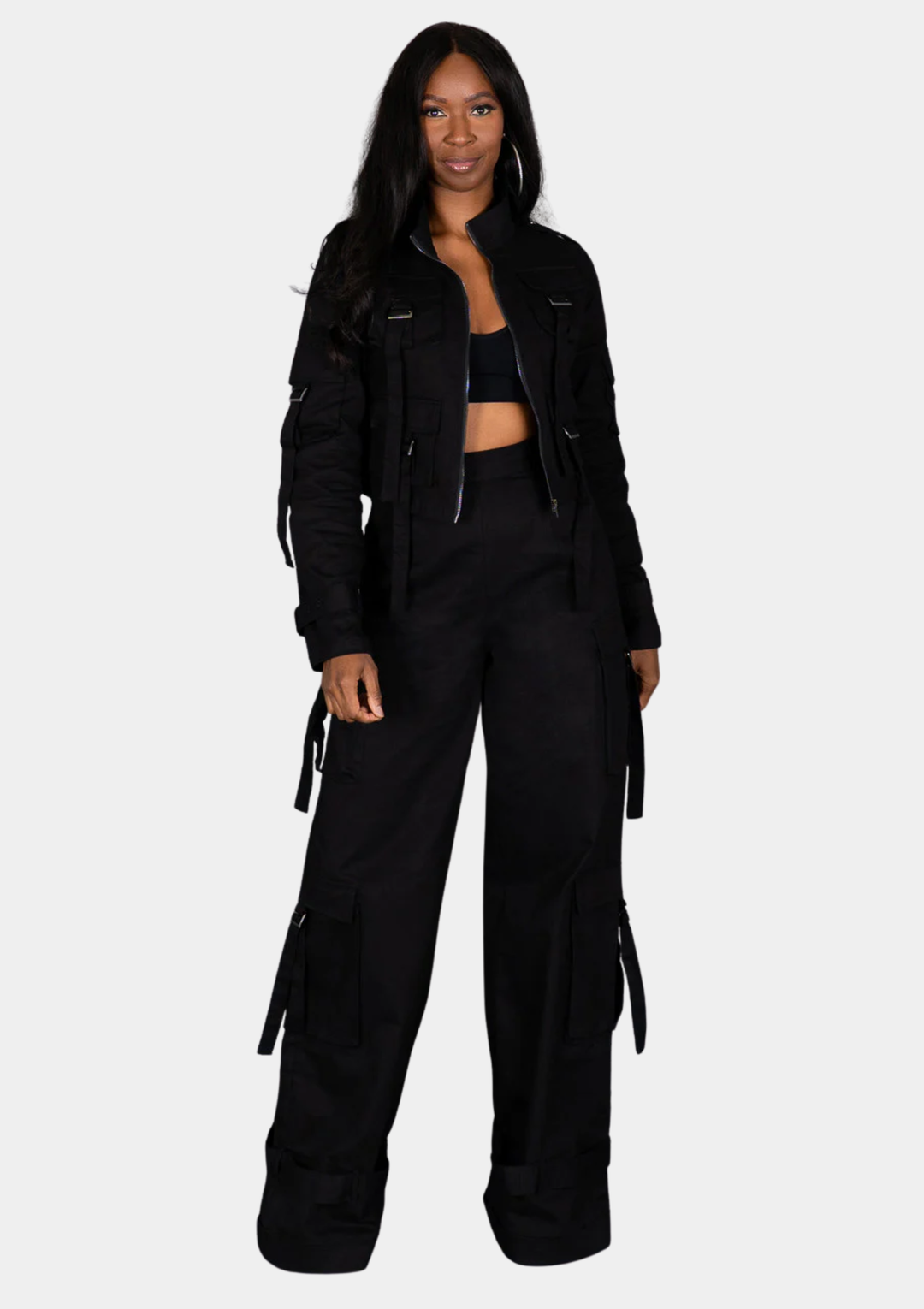 Street Chic Cargo Pants - Black