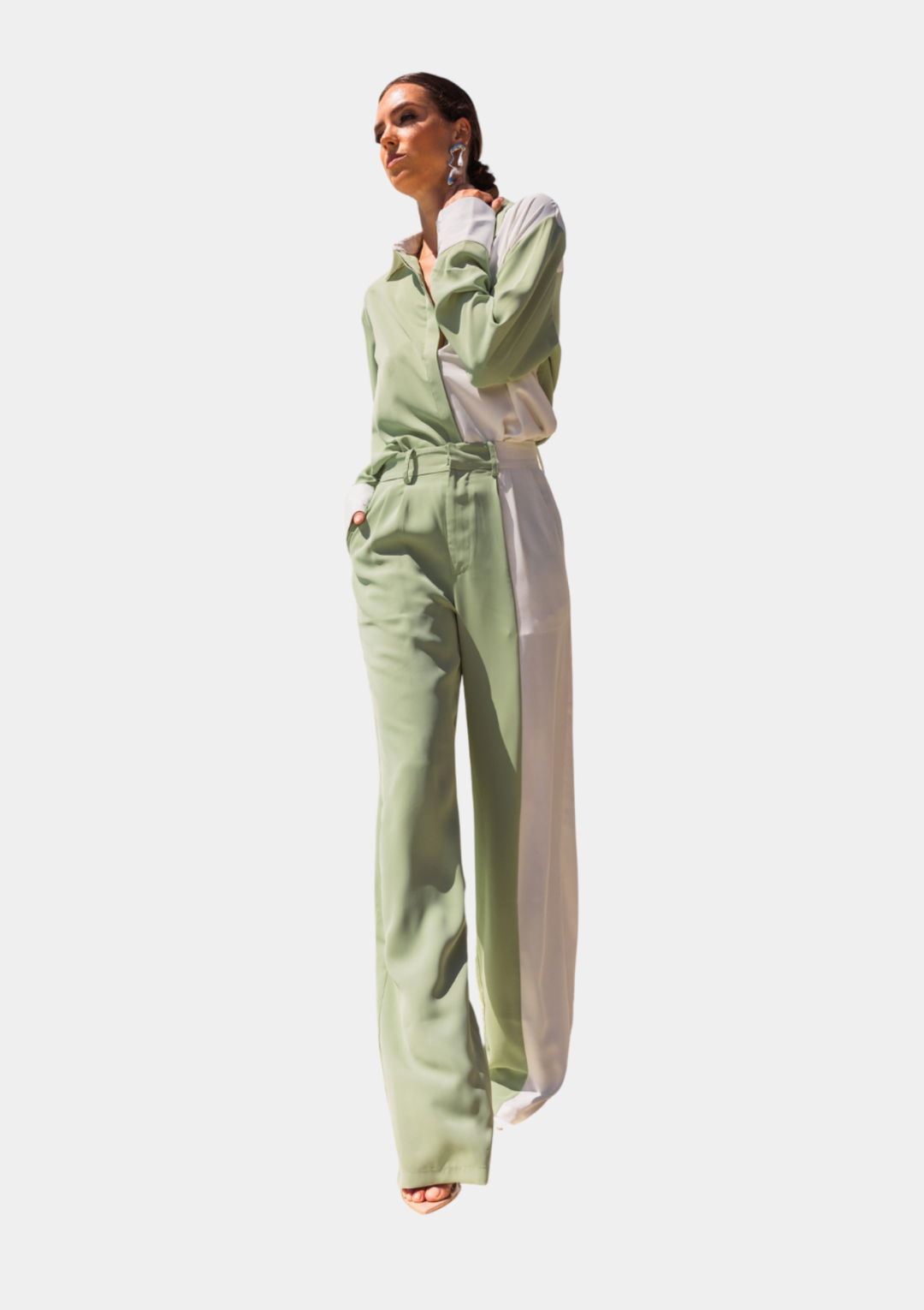 On My Mind Contrast Color Pants - Green
