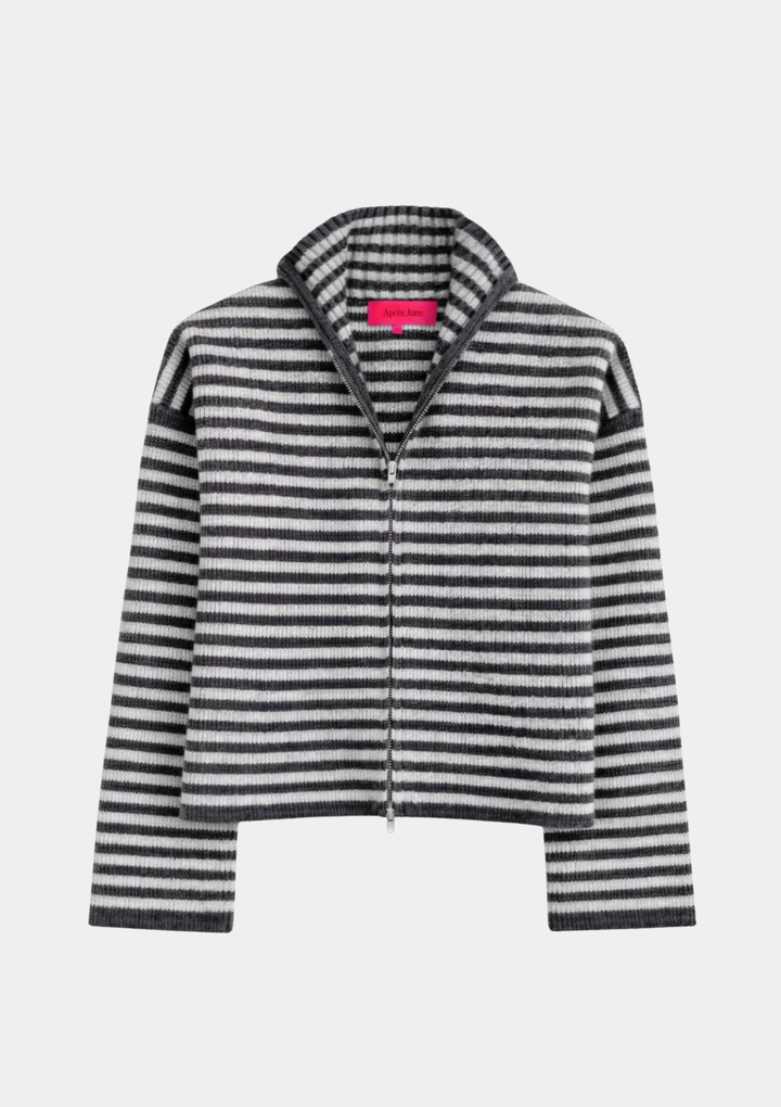 Striped Knit Mockneck