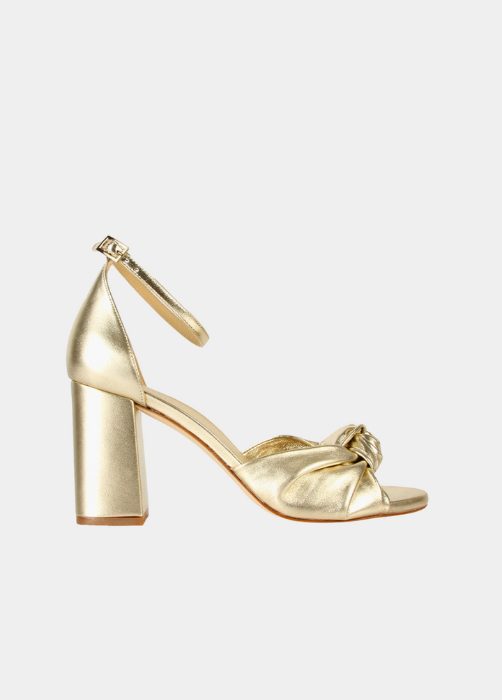 The Esther Heeled Sandal - Champagne