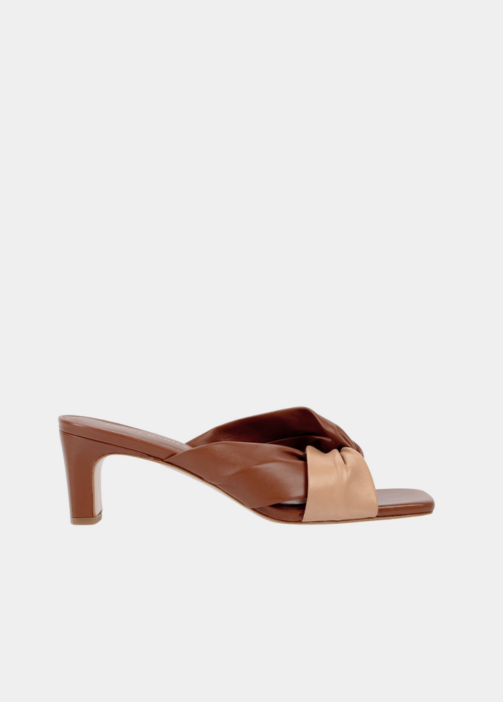 The Margot Heeled Sandal - Pecan and Fauna
