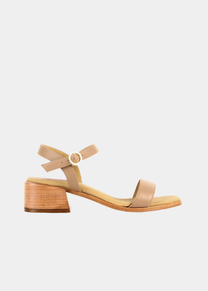 The Social Heeled Sandal - Biscotti