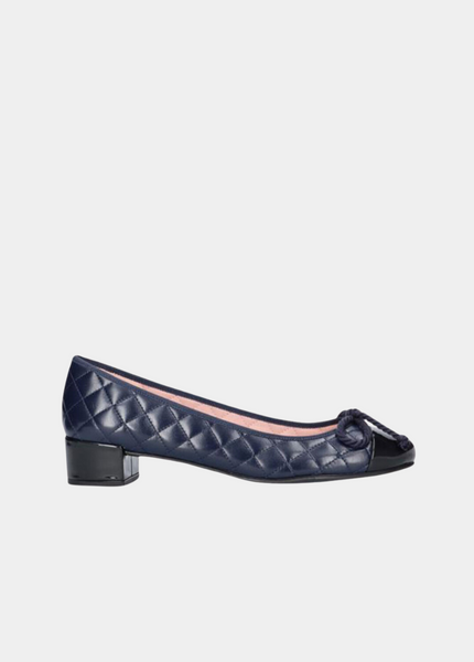 Pretty Ballerinas Chic Quilted Navy Mid Heels – Tall Size