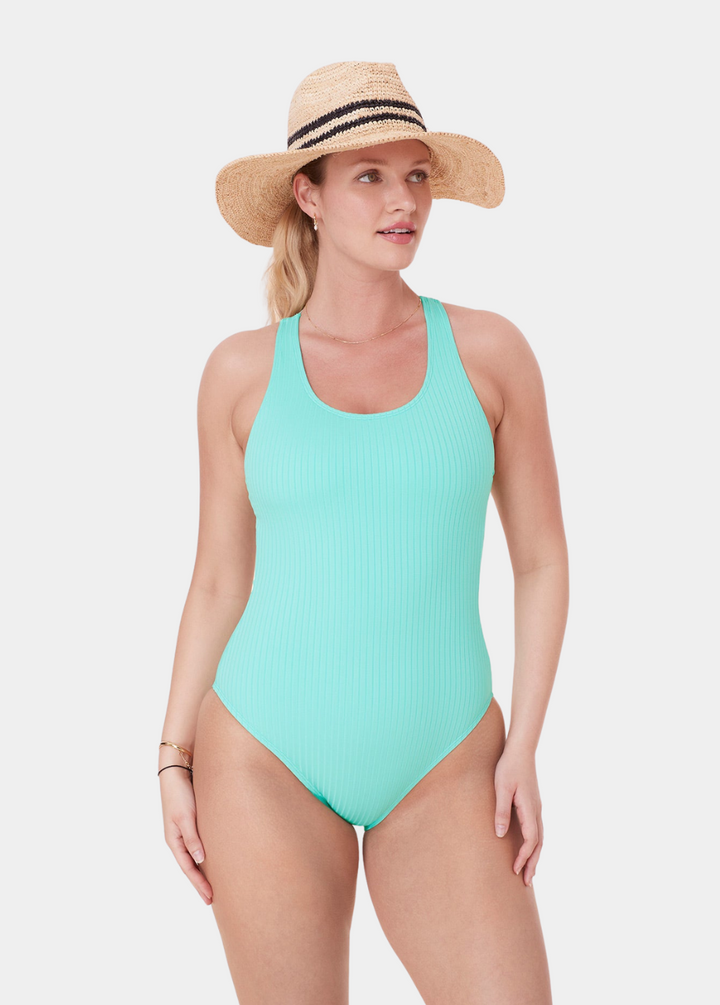 The Tulum One Piece - Wide Rib - Opal - Long Torso