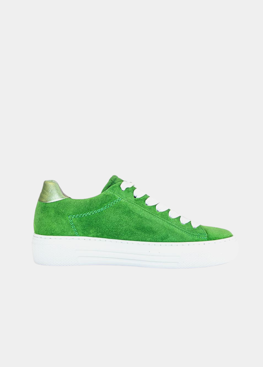Gabor Trendy Suede Platform Trainers - Green