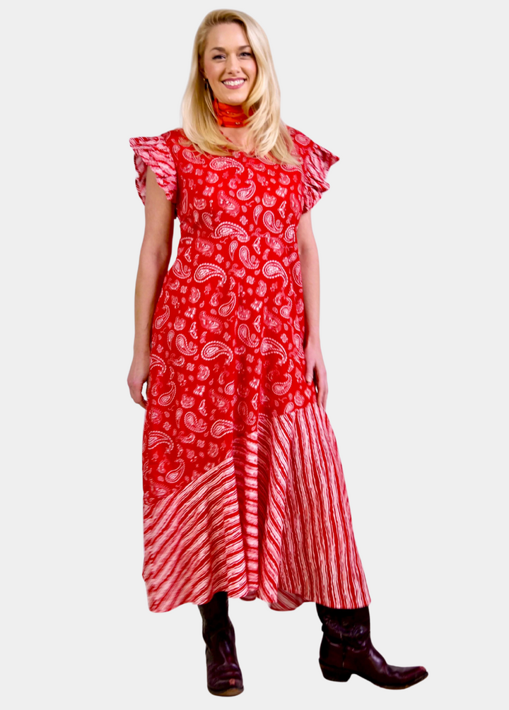 The Darla Dress- Red Paisley