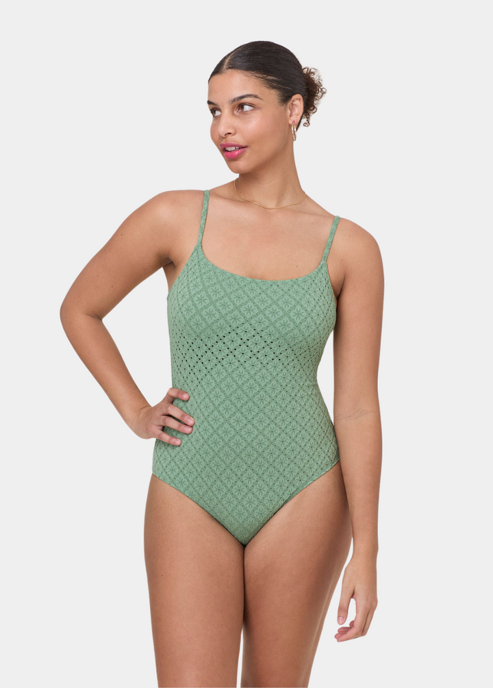 The Jetties One Piece - Eyelet - Eucalyptus - Long Torso