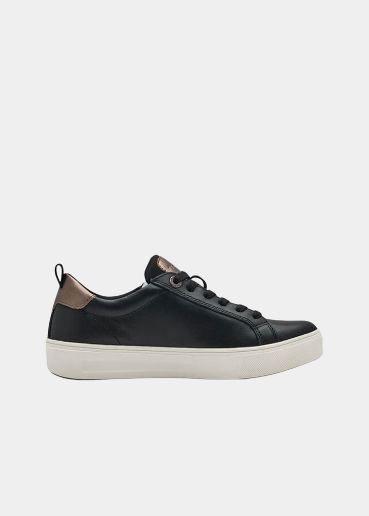Tamaris Comfortable Black Leather Trainers