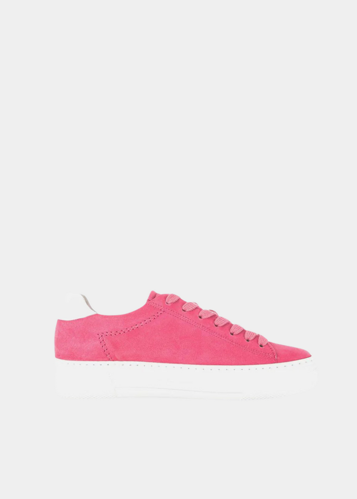 Gabor Trendy Pink Suede Platform Trainers