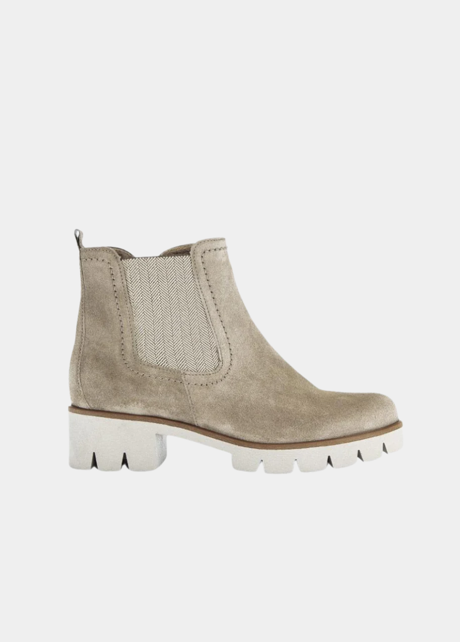 Gabor Chic Beige Velour Ankle Boots