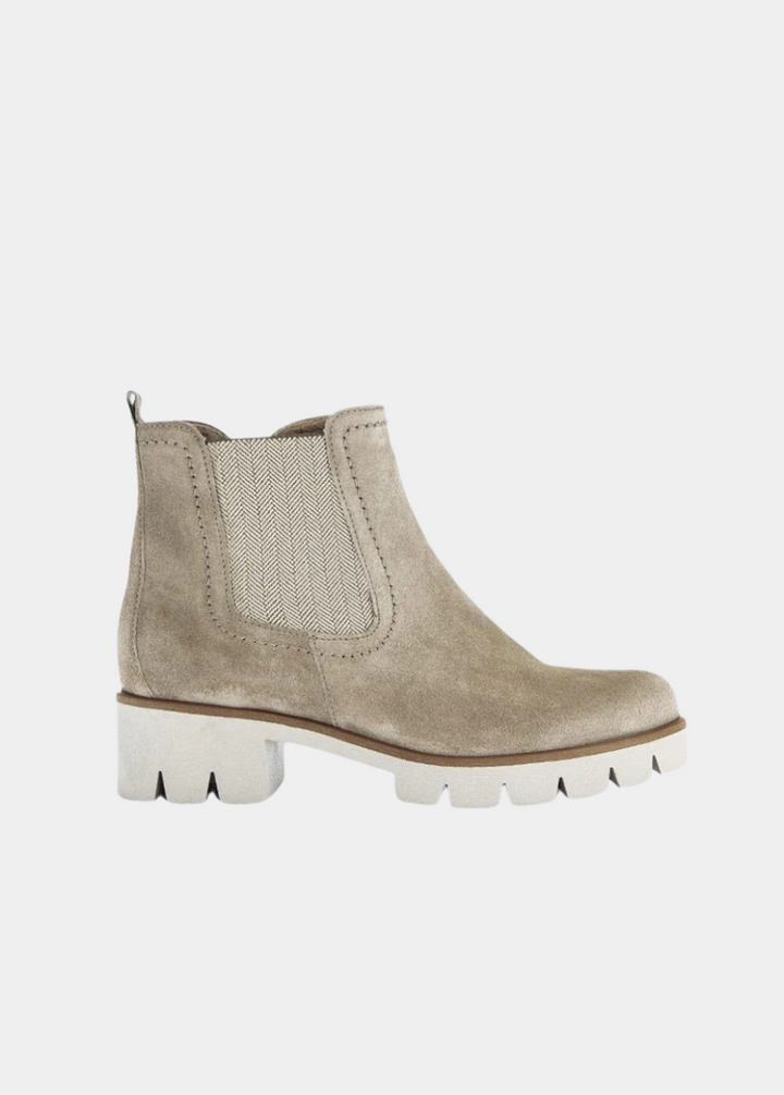 Gabor Chic Beige Velour Ankle Boots