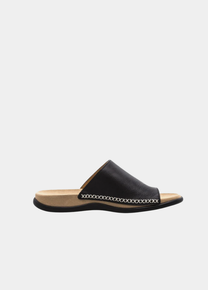 Gabor Black Leather Mule Sandals