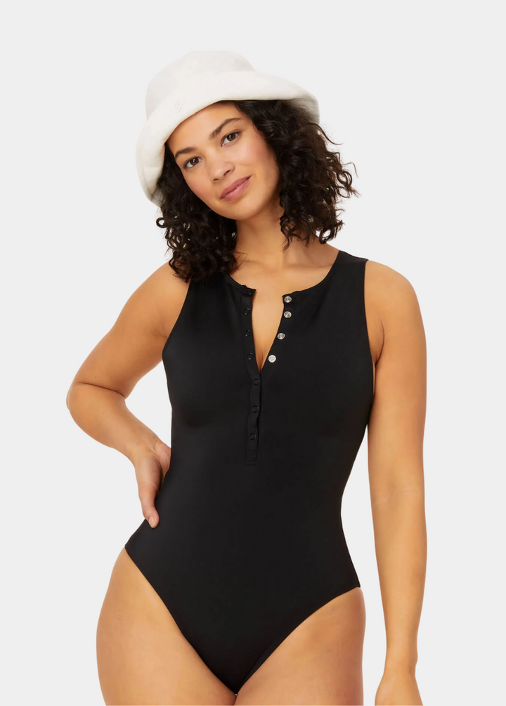 The Malibu One Piece - Eco Nylon - Black - Long Torso