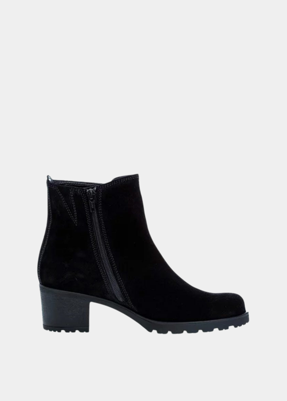 Gabor Classic Black Suede Ankle Boots
