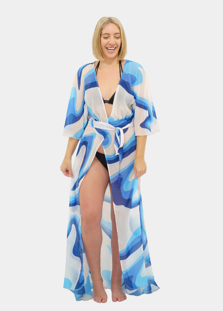 Liv Wrap Cosmic Waves - Swimsuit Coverup for Tall Women