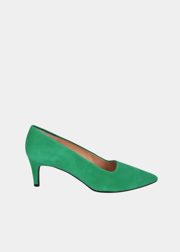 Cinderella Shoes Stylish Kelly Green Suede Heels