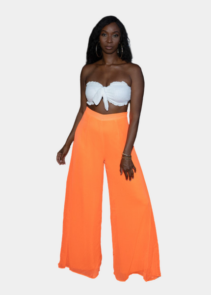 orange dress pants for women Alani Wide Leg boohoo Women's Petite Long vacation essential straight fit with crisp Colour:CREAM