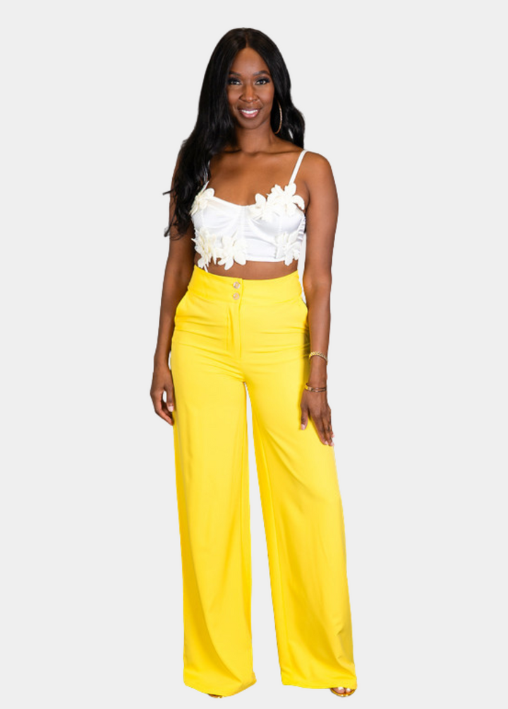 Double Button Pants - Sunflower