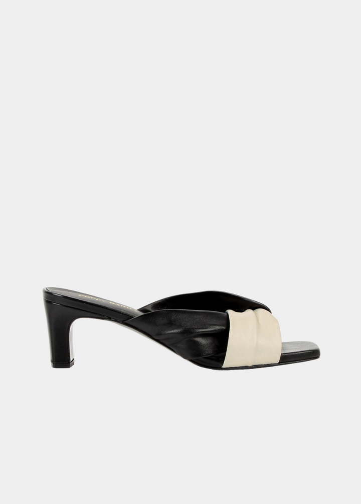 The Margot Heeled Sandal - Black and White