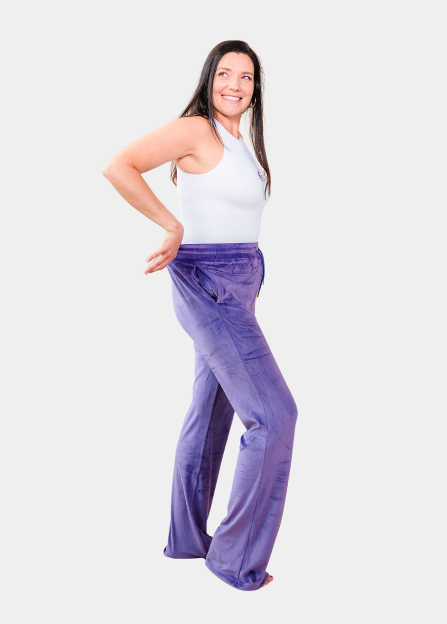 Tall Velour Lounge Pants - Purple