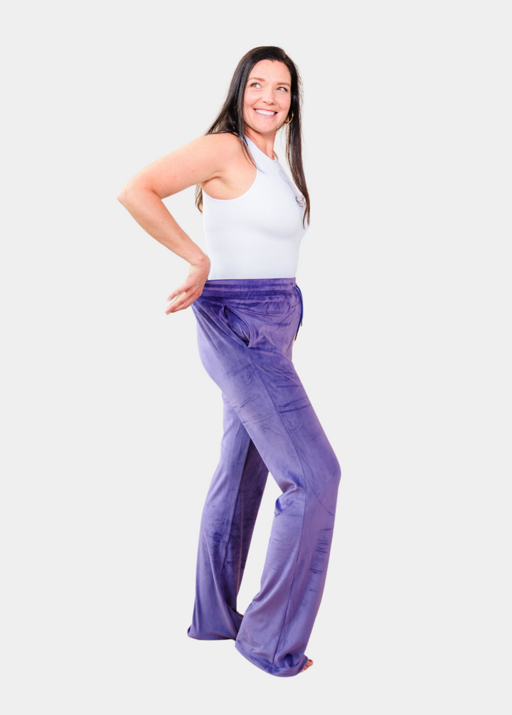 Tall Velour Lounge Pants - Purple