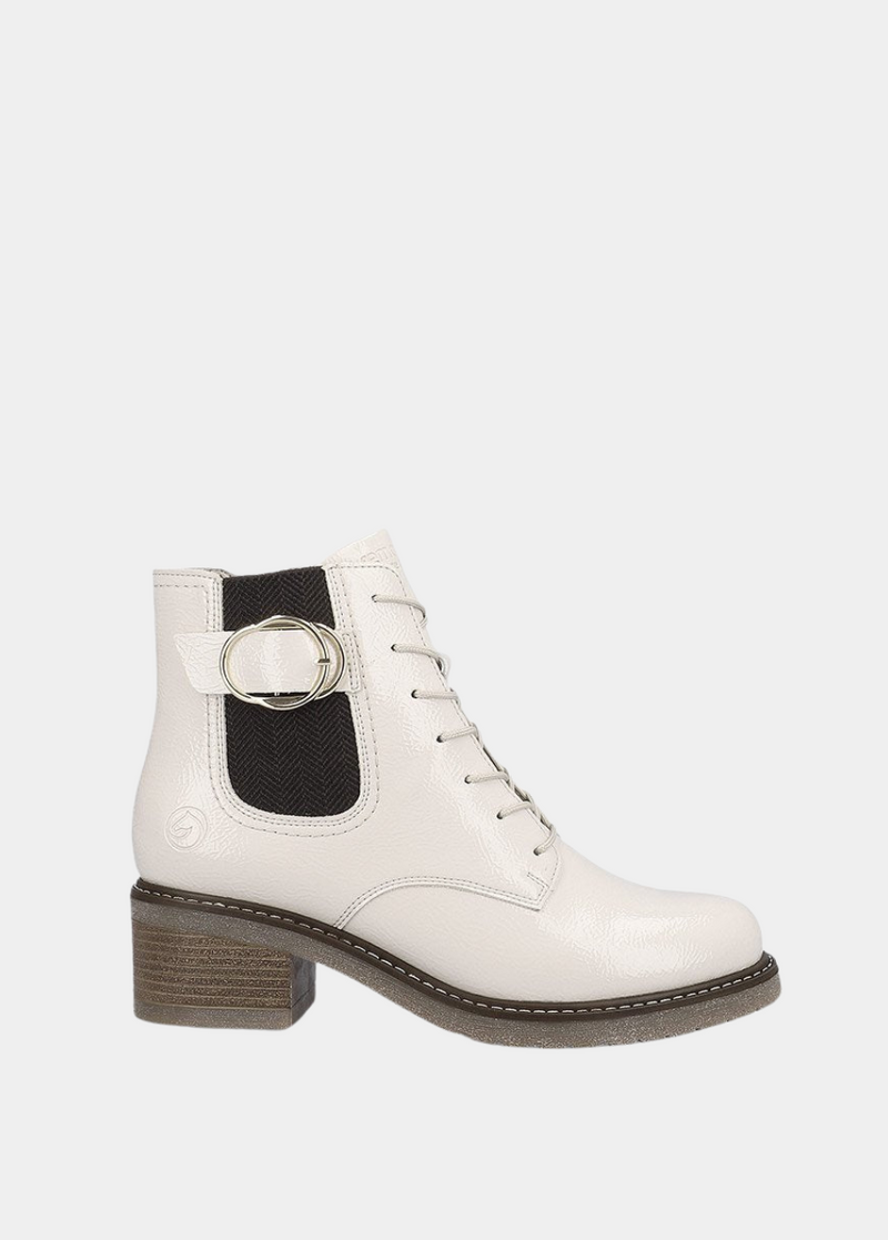 Remonte Fabulous Cream Patent Ankle Boots 9 Uk 43 EU 11 US