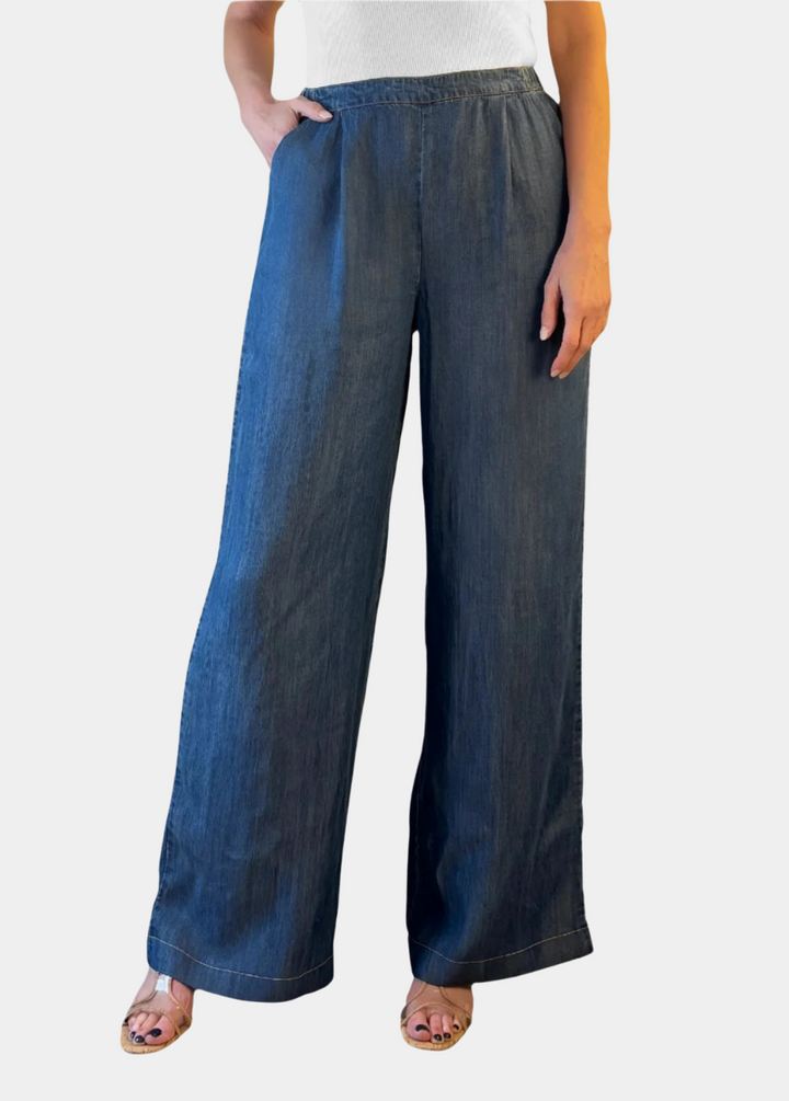 Textured Chambray Pants