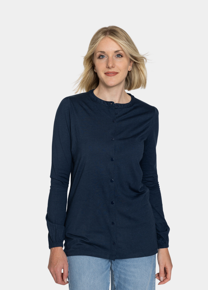 Tall Women’s Long Sleeve Collarless Jersey Shirt