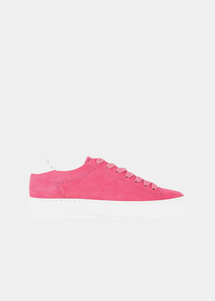 Gabor Trendy Pink Suede Platform Trainers