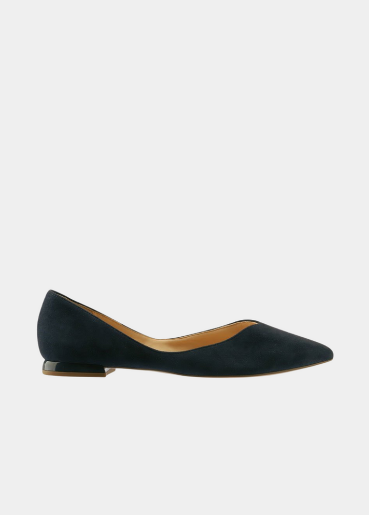 Hogl Chic Navy Blue Suede Flats